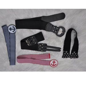 Belt Lot of Five Hell Bunny Women's Retro Vintage Rizzo Belt One Size 3 In Wide